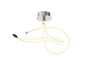 Mantra Armonia Semi Flush Curl, 40W LED, 3000K, 3000lm, Polished Chrome/Frosted Acrylic, 3yrs Warranty Ceiling