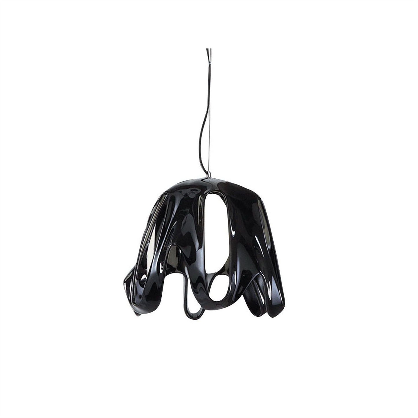 Mantra M3741 Phantom Pendant 1 Light E27, Gloss Black/Frosted White Glass/Polished Chrome