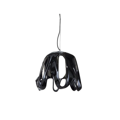 Mantra M3741 Phantom Pendant 1 Light E27, Gloss Black/Frosted White Glass/Polished Chrome