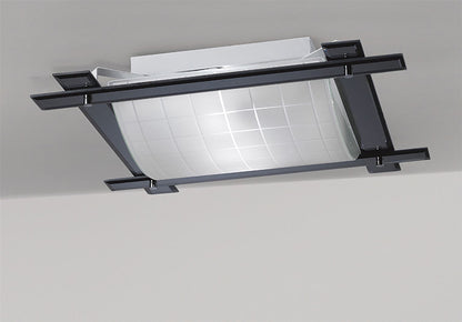 Diyas Leo Square Flush  3 Light E27 Black Chrome/Smoked Mirror Ceiling Light Fitting
