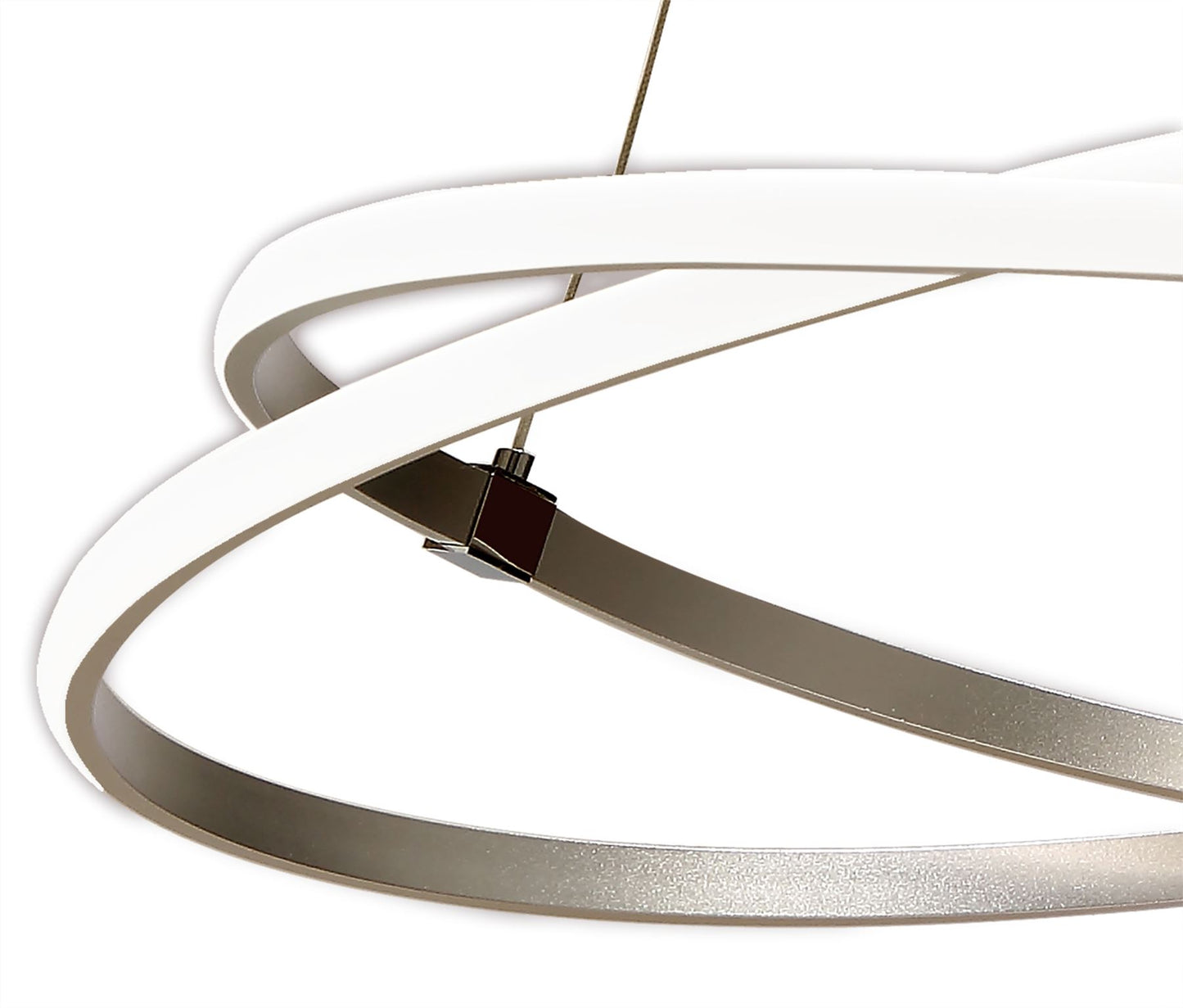 Mantra M5726 Infinity Pendant 60W LED 3000K, 4500lm, Dimmable Silver/Polished Chrome/White Acrylic, 3yrs Warranty