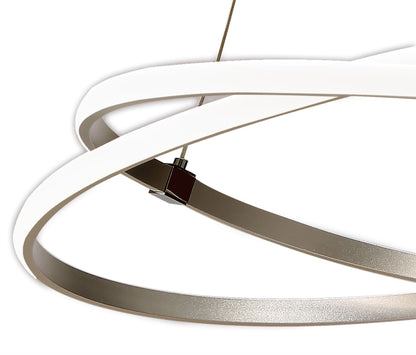 Mantra M5726 Infinity Pendant 60W LED 3000K, 4500lm, Dimmable Silver/Polished Chrome/White Acrylic, 3yrs Warranty