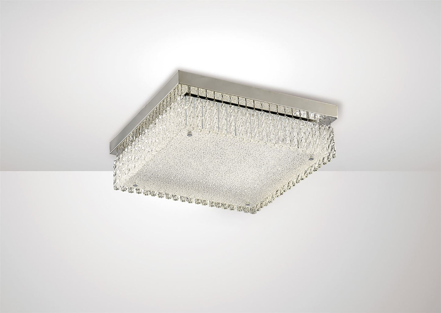 Diyas Aiden Large Square Flush  21W 1900lm LED 4200K Polished Chrome/Glass, 3yrs Warranty  Ceiling Light Fitting