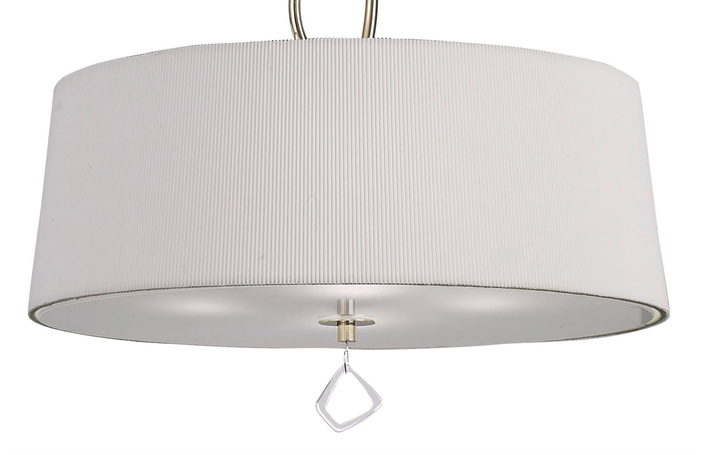 Mantra Mara 55cm Pendant 4 Light E27 Round, French Gold with Ivory White Shade