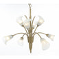 Diyas Ancona 61cm  8 Light G9 Satin French Gold/Frosted Glass Ceiling Pendant Light Fitting