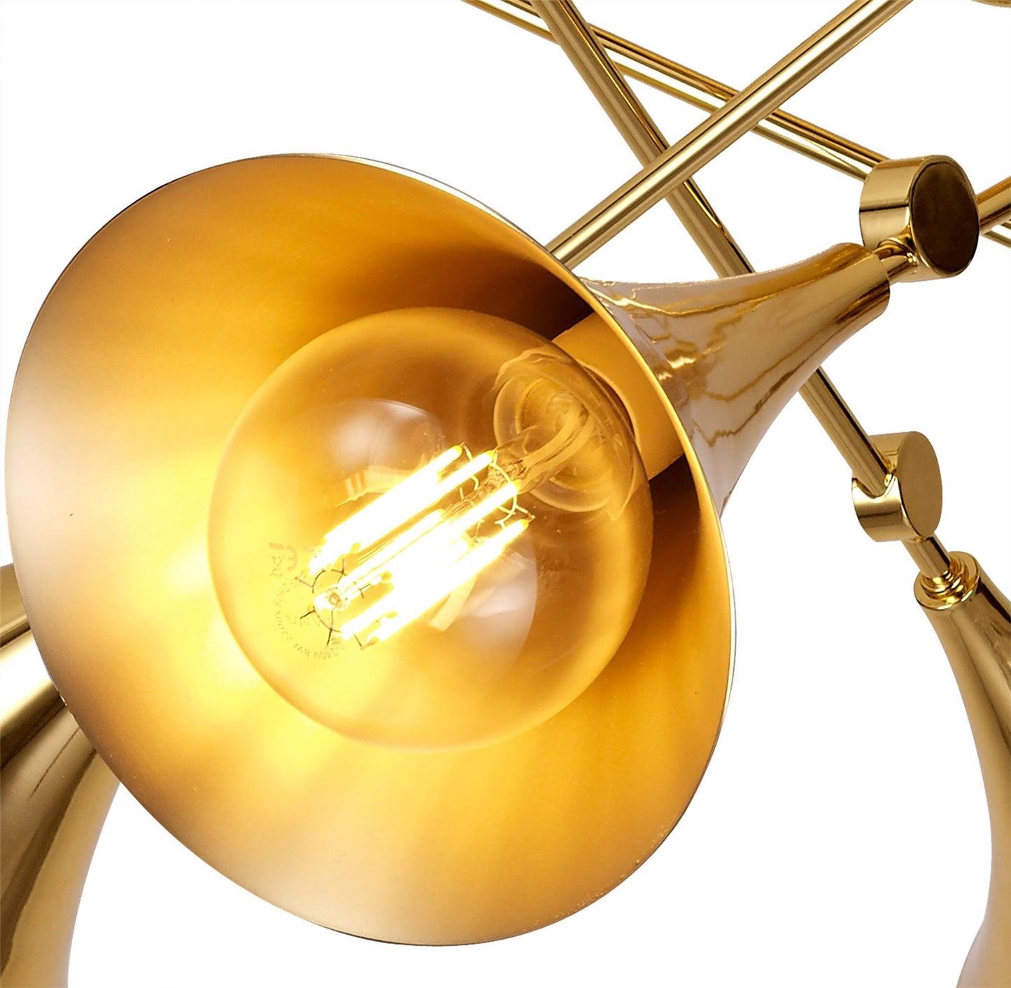 Mantra Jazz Oro M5897 Jazz Ceiling Light, 76cm Round, 5 x E27 (Max 20W), Polished Gold