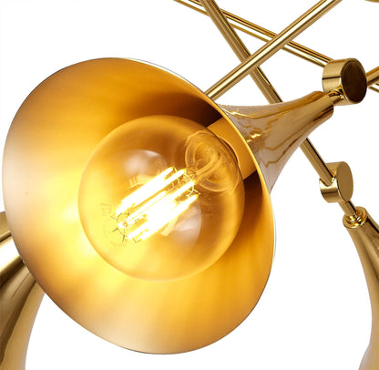 Mantra Jazz Oro M5897 Jazz Ceiling Light, 76cm Round, 5 x E27 (Max 20W), Polished Gold