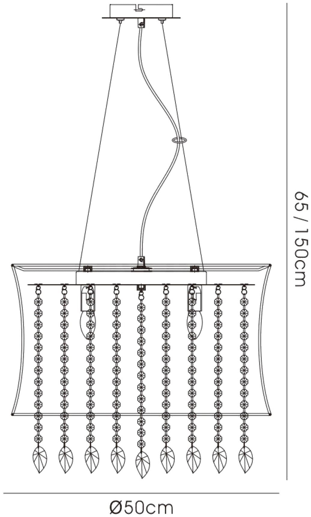 Diyas Niki 50cm  4 Light E14 with Brown Shade Polished Chrome/Coffee Crystal Ceiling Pendant Light Fitting