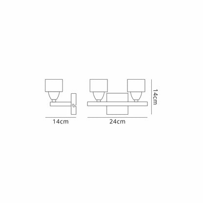 Mantra M2364/S Cuadrax Wall Light Switched 2 Light G9, Polished Chrome - M2364/S