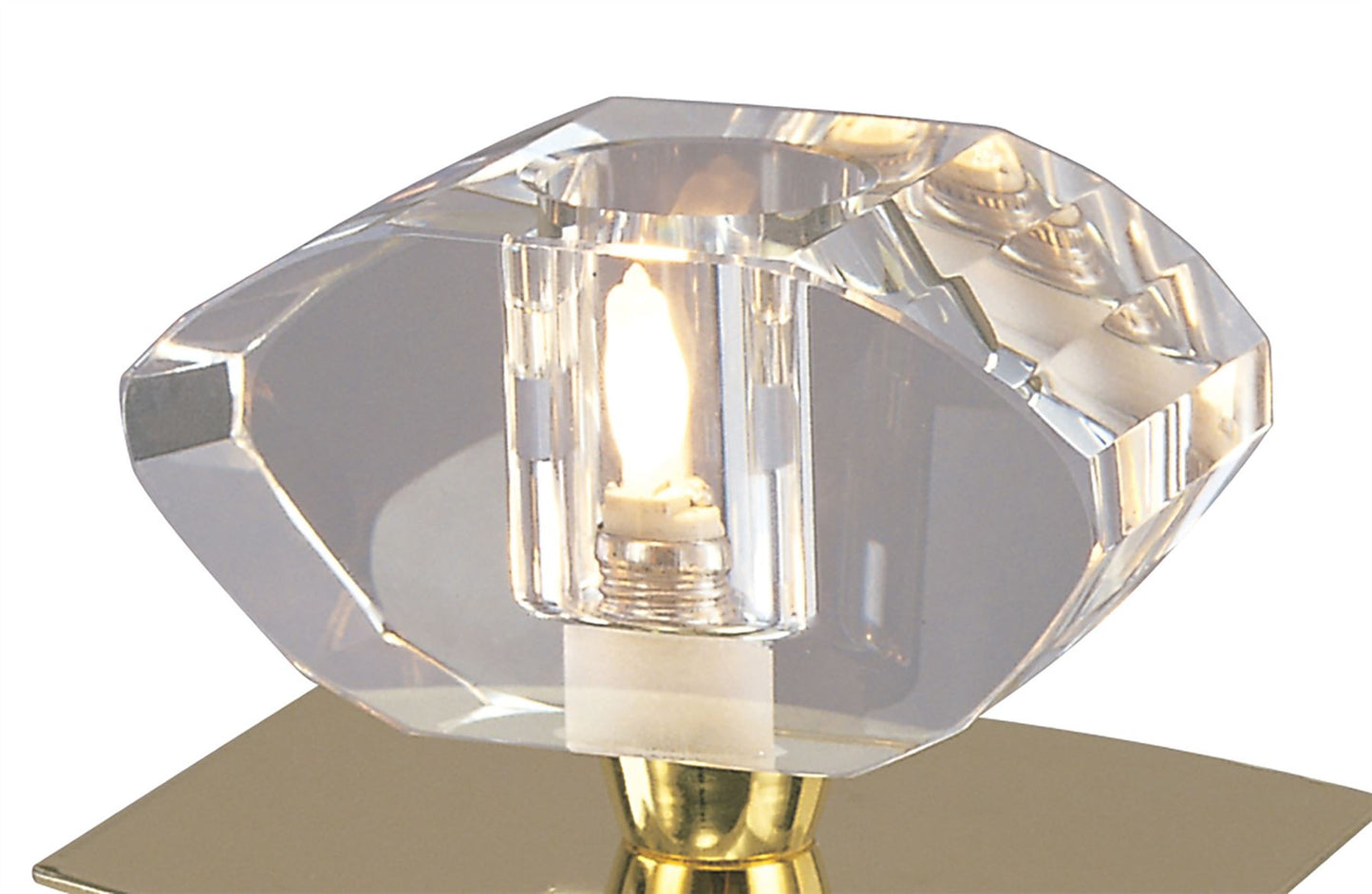 Mantra Alfa Small Crystal Table Lamp 1 Light G9, Polished Brass
