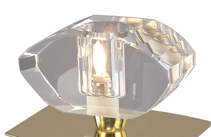 Mantra Alfa Small Crystal Table Lamp 1 Light G9, Polished Brass