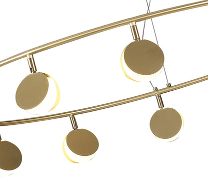 Mantra Shell 106cm 14 Light Pendant, Round, 60W LED, 3000K, 3180lm, Gold, 3yrs Warranty