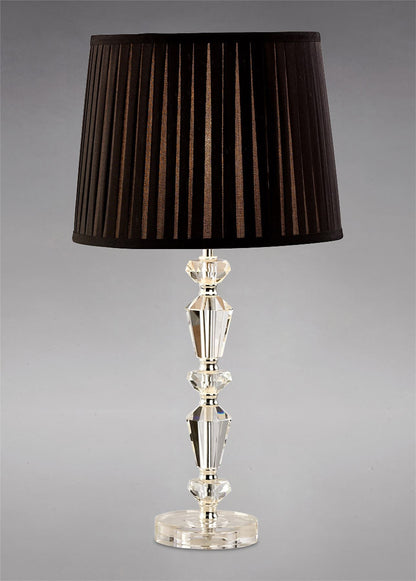Diyas Renee Crystal Table Lamp WITHOUT SHADE 1 Light E27 Silver Finish