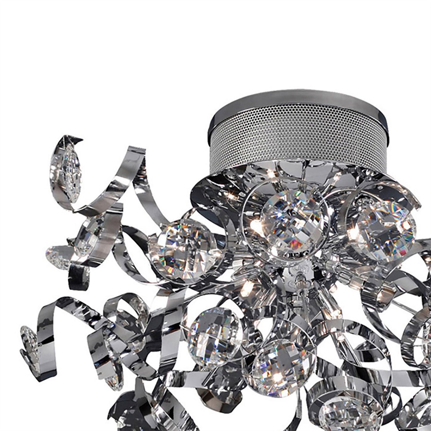 Diyas Kurlz 52cm  9 Light G4 Polished Chrome/Crystal, NOT LED/CFL Compatible Ceiling Light Fitting