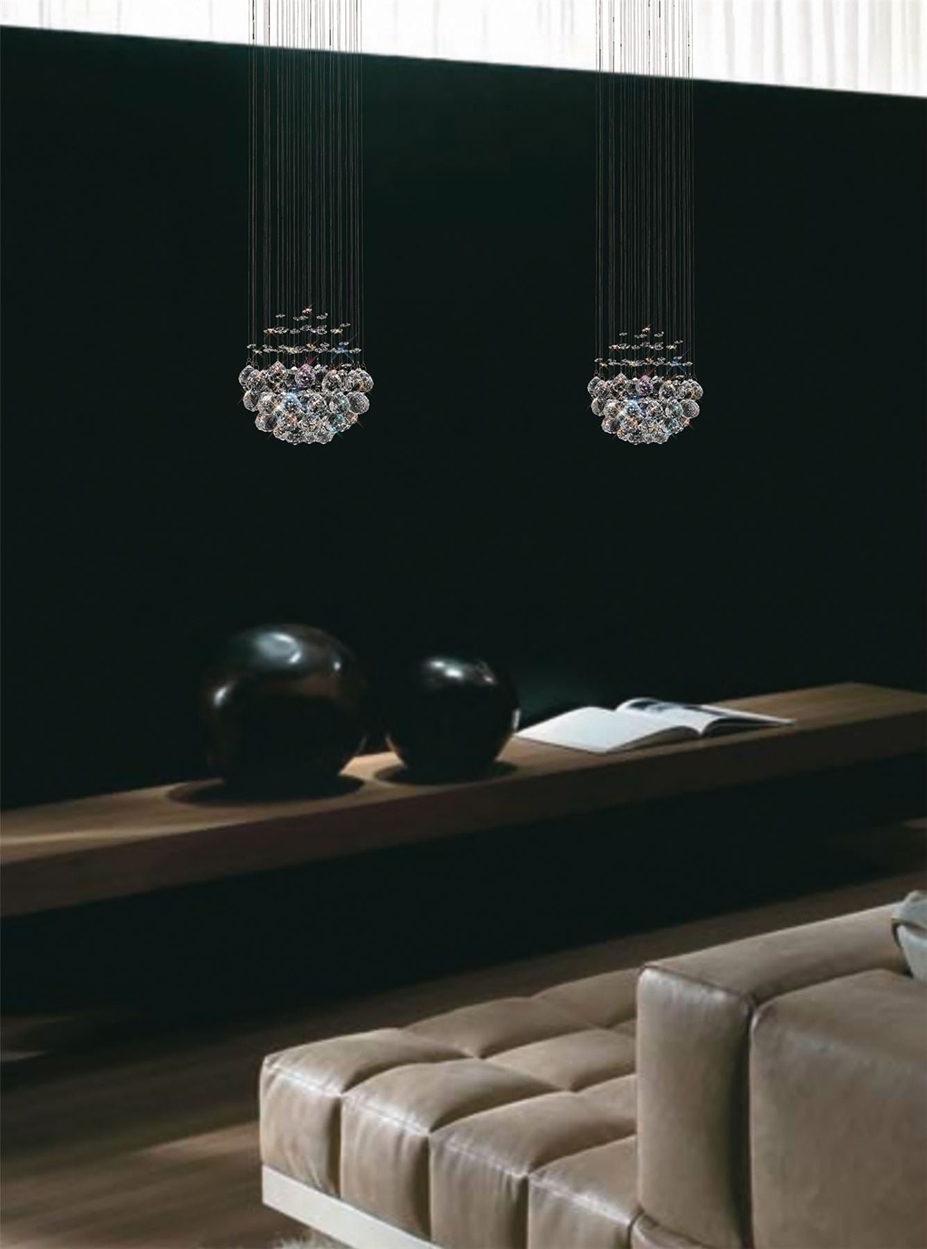 Diyas Colorado 25cm  Cluster 1 Light GU10 Polished Chrome/Crystal Ceiling Pendant Light Fitting