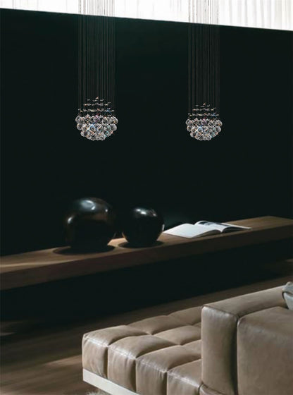Diyas Colorado 25cm  Cluster 1 Light GU10 Polished Chrome/Crystal Ceiling Pendant Light Fitting