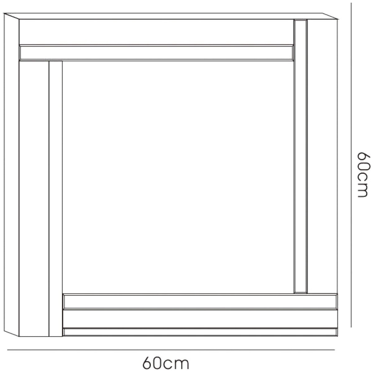 Diyas Home Nevada Detailed Mirror 60cm x 60cm Black Boarder Cut (Can Only Be Shipped On A Pallet, Additional Charges May Apply.) Mirrors