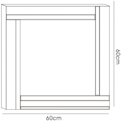 Diyas Home Nevada Detailed Mirror 60cm x 60cm Black Boarder Cut (Can Only Be Shipped On A Pallet, Additional Charges May Apply.) Mirrors