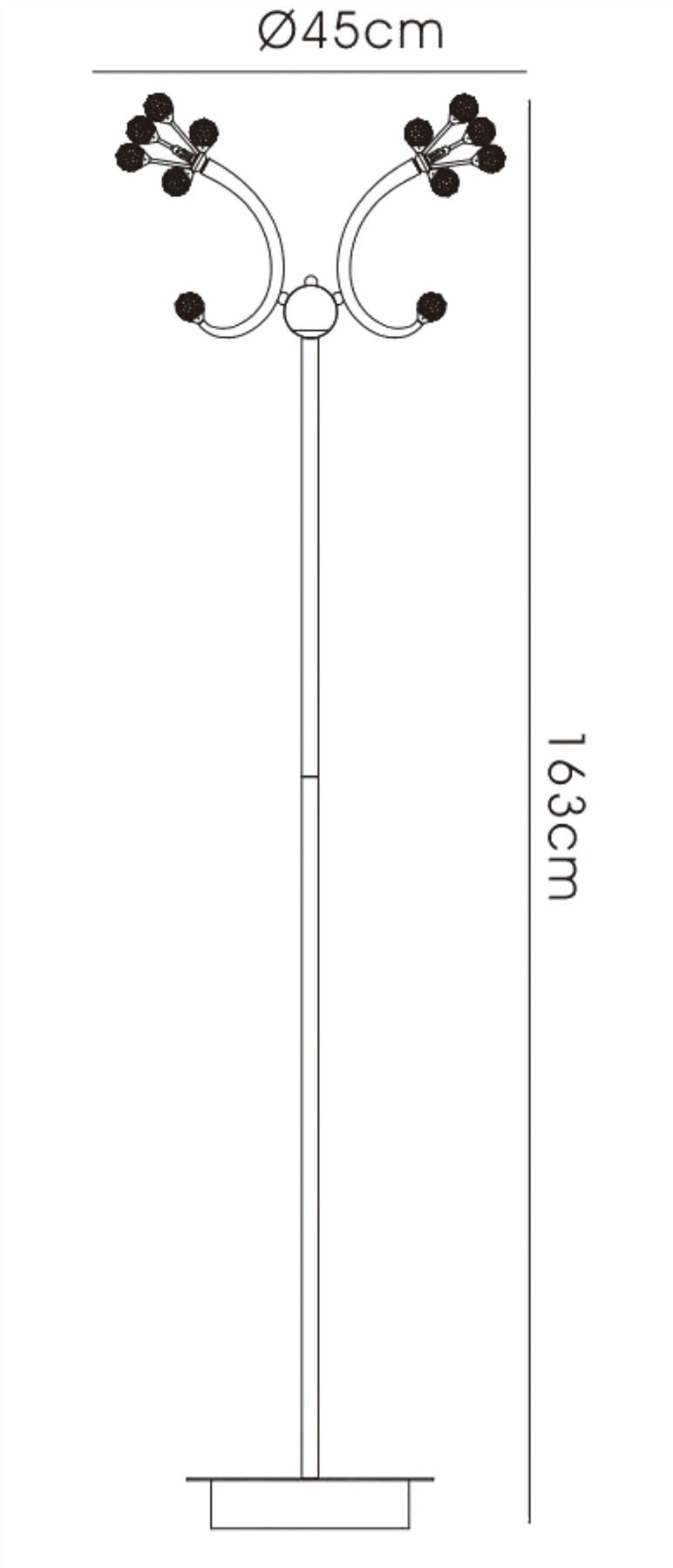 Diyas Octavia Floor Lamp 4 Light G4 Polished Chrome/Crystal, NOT LED/CFL Compatible
