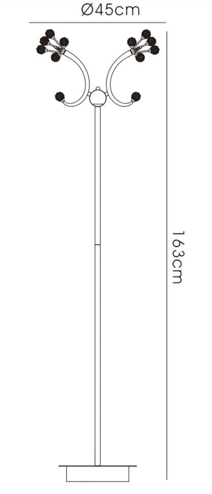 Diyas Octavia Floor Lamp 4 Light G4 Polished Chrome/Crystal, NOT LED/CFL Compatible