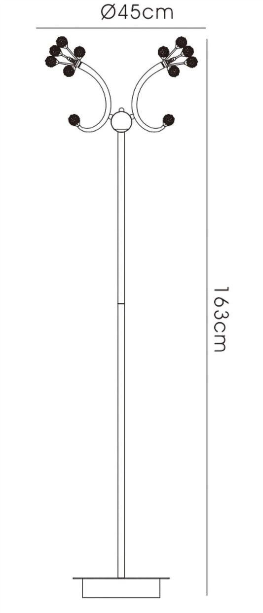 Diyas Octavia Floor Lamp 4 Light G4 Polished Chrome/Crystal, NOT LED/CFL Compatible