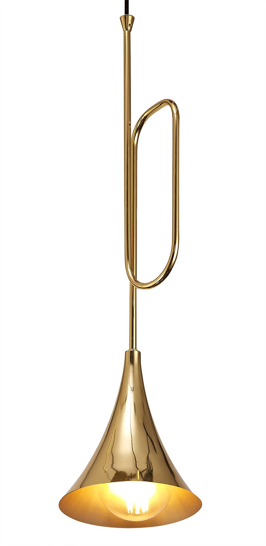 Mantra Jazz Oro M5896 Jazz Pendant, 44cm Round, 3 x E27 (Max 20W), Polished Gold