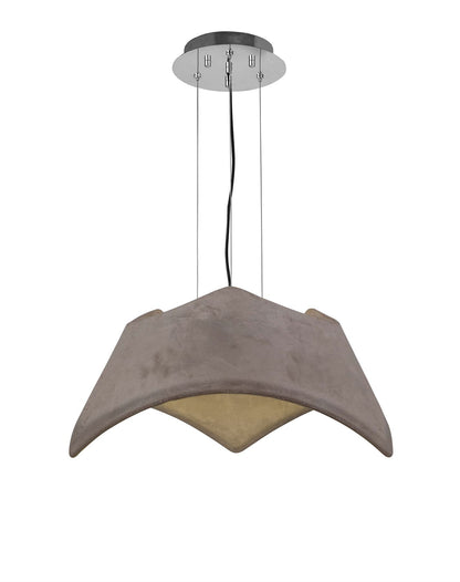 Mantra M4815 Maui Pendant 3 Light E27, Cement Effect/Polished Chrome
