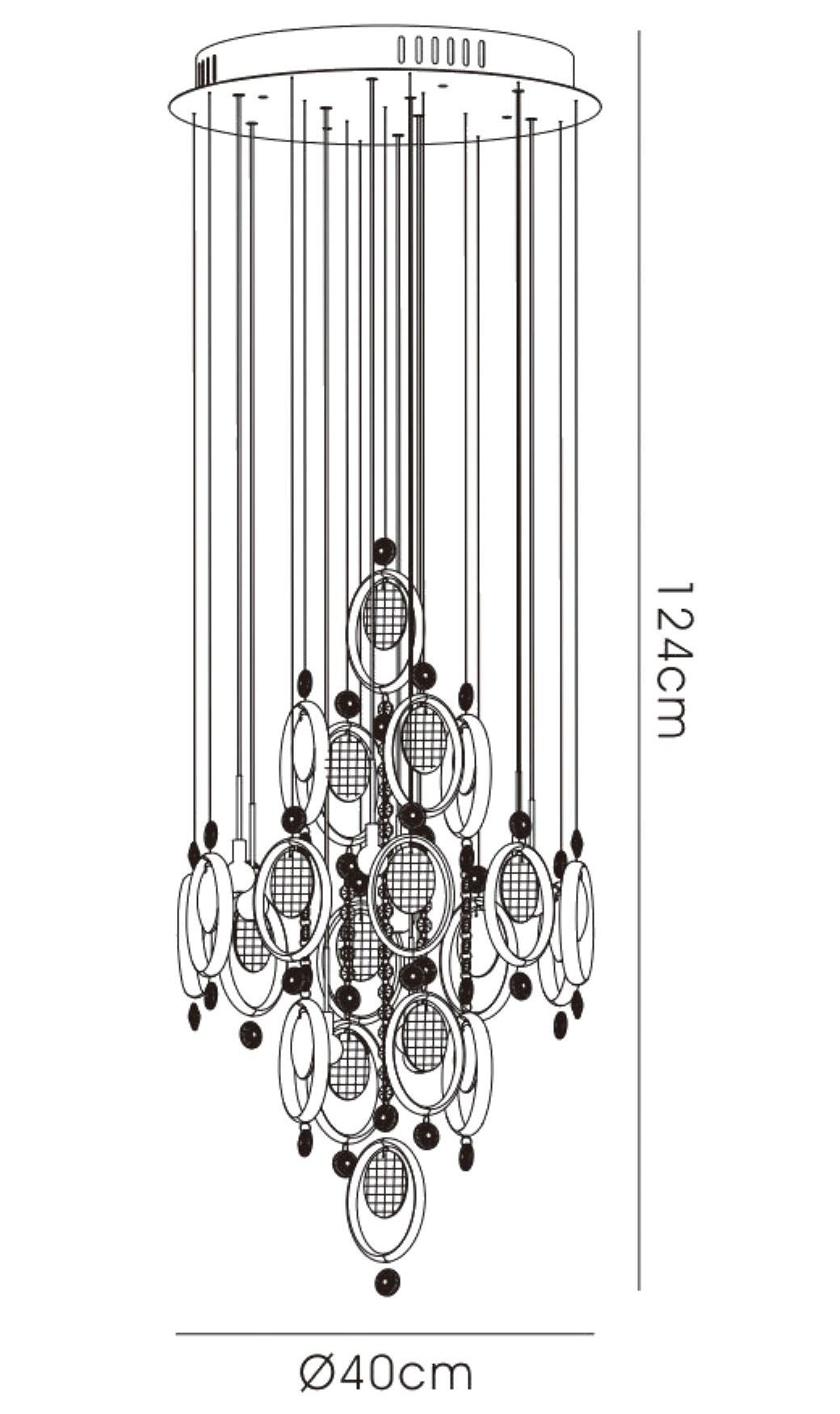 Diyas Solana 40cm  9 Light G4 Polished Chrome/Crystal, NOT LED/CFL Compatible Ceiling Pendant Light Fitting