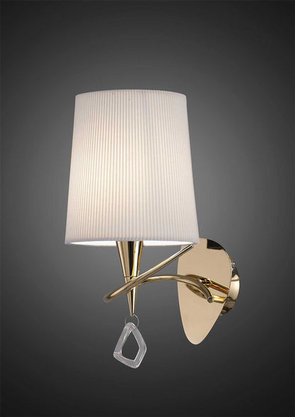 Mantra Mara Wall Light Switched 1 Light E14, French Gold with Ivory White Shade