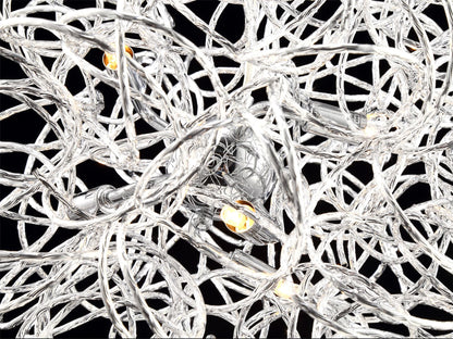 Deco Cassidy Pendant Round Interwinding Aluminium 6 Light G9 Silver/Chrome