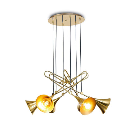 Mantra Jazz Oro M5895 Jazz Pendant, 88cm Round, 6 x E27 (Max 20W), Polished Gold
