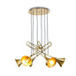 Mantra Jazz Oro M5895 Jazz Pendant, 88cm Round, 6 x E27 (Max 20W), Polished Gold