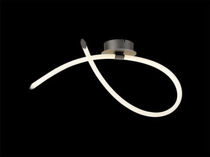 Mantra Armonia Semi Flush Loop, Dimmable, 25W LED, 3000K, 1875lm, Titanium/Frosted Acrylic, 3yrs Warranty Ceiling