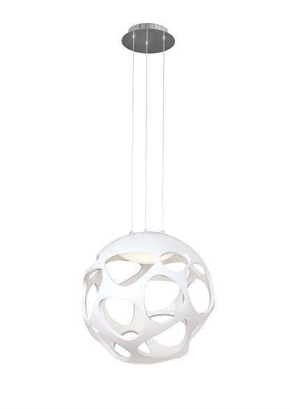 Mantra Organica 55cm Pendant 9 Light G9 Max 5W, Gloss White/Polished Chrome