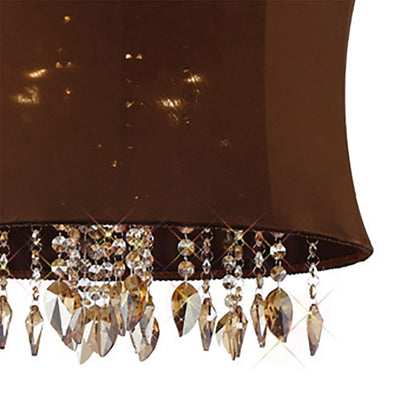 Diyas Niki 50cm  4 Light E14 with Brown Shade Polished Chrome/Coffee Crystal Ceiling Pendant Light Fitting
