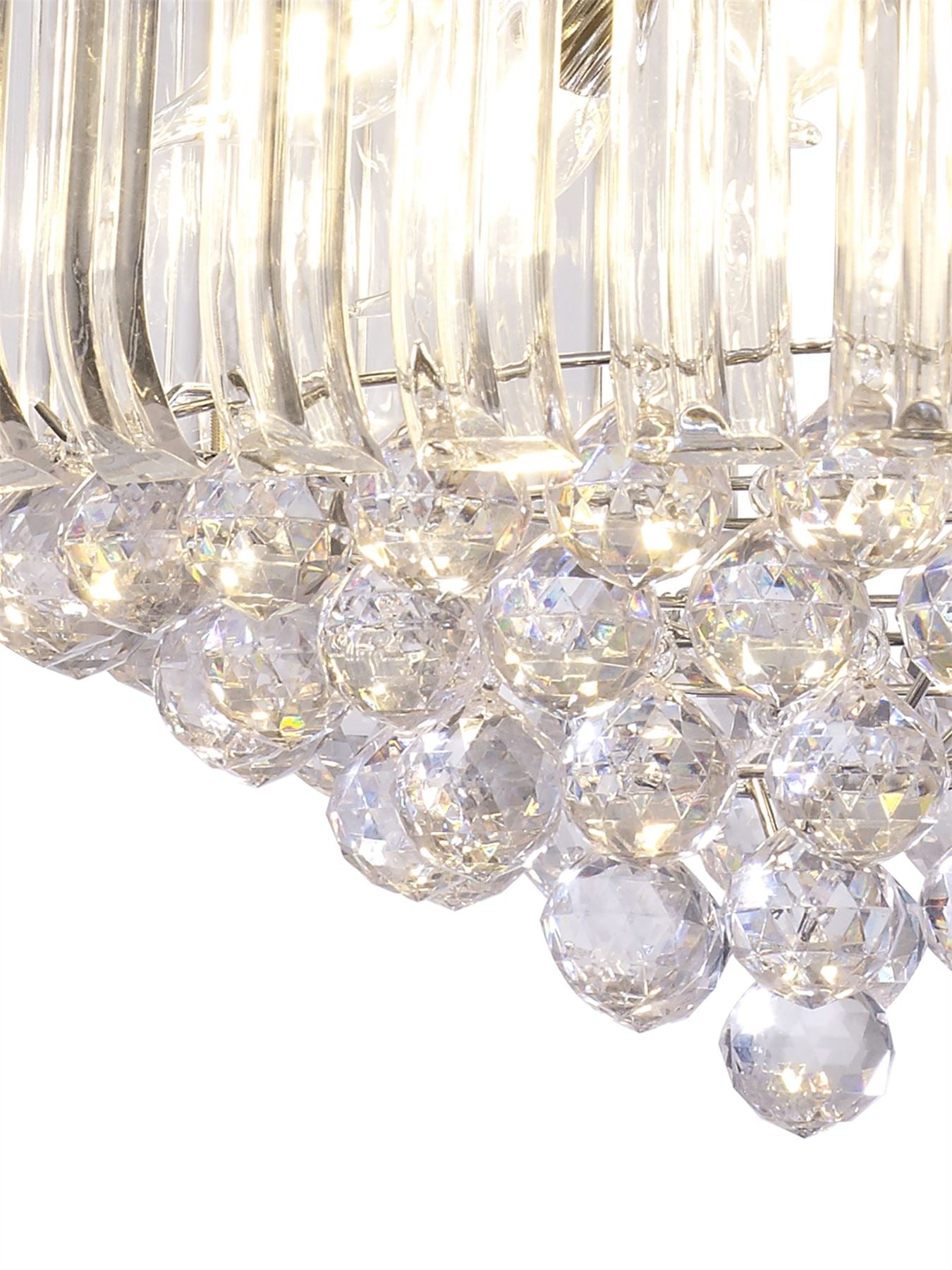 Deco Lana Pendant with Acrylic Spheres, 5 Light E14 Polished Chrome Finish