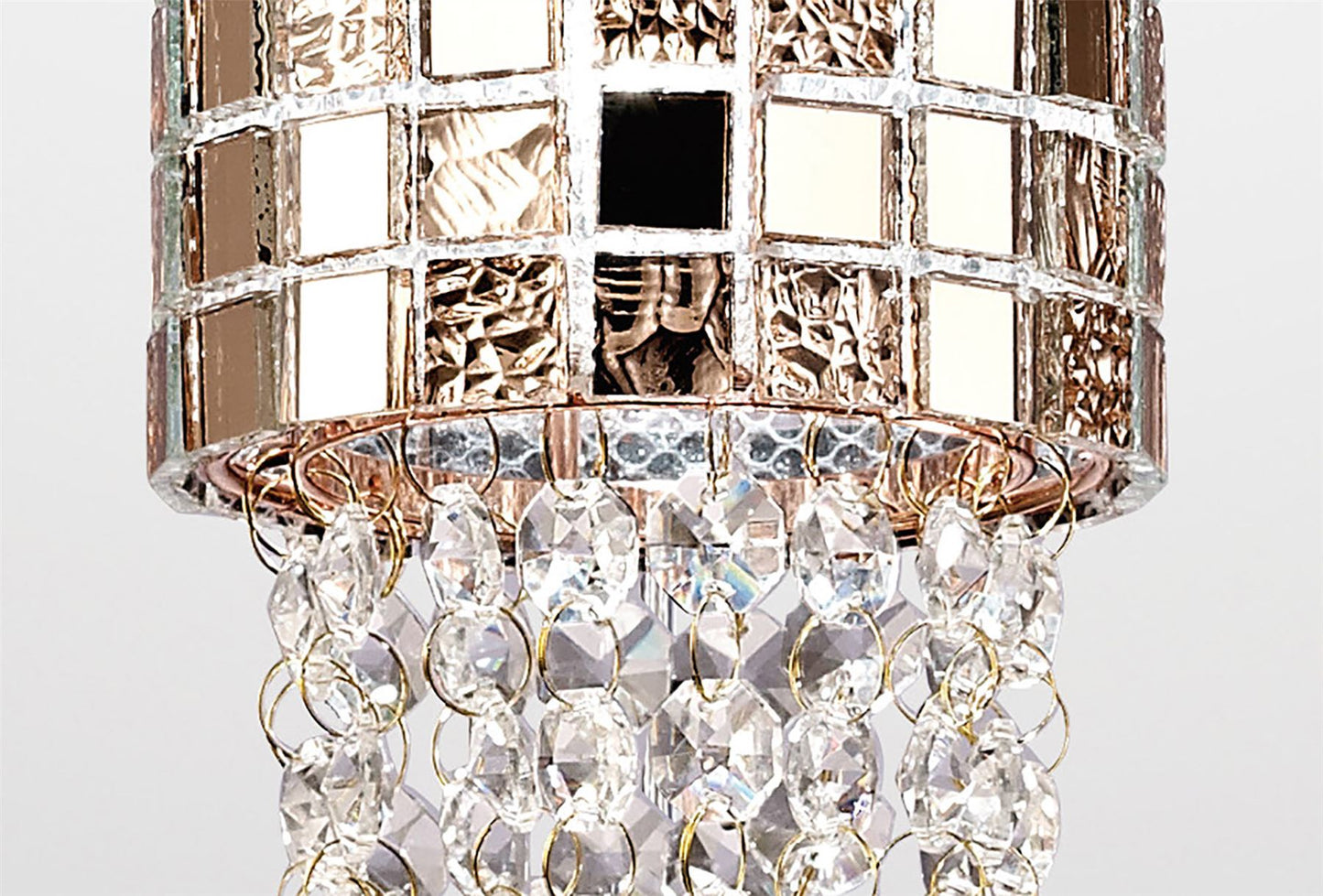Diyas Camden 10cm Single  1 Light G9 Rose Gold/Mosaic Glass/Crystal Ceiling Pendant Light Fitting