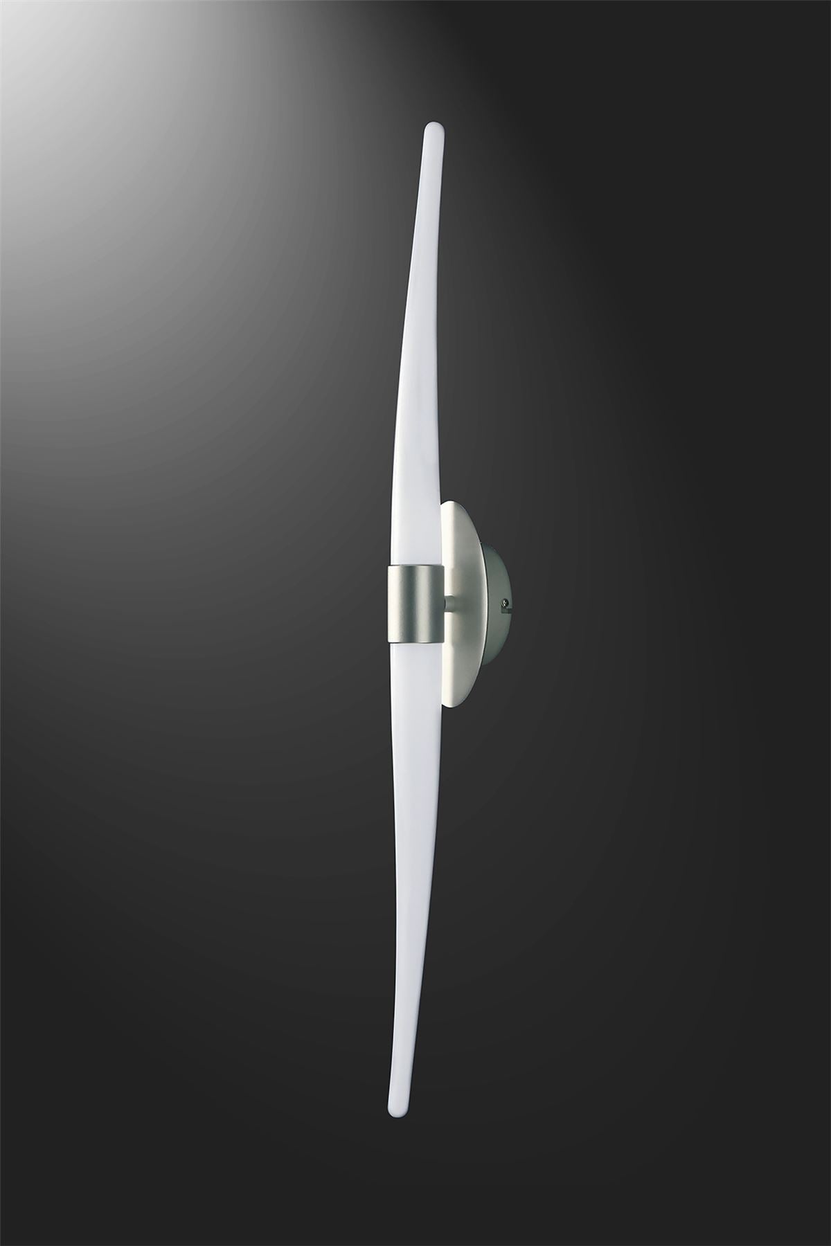 Mantra Estalacta Wall Light 2 Light GU10 Line Indoor/Outdoor, Silver/Opal White