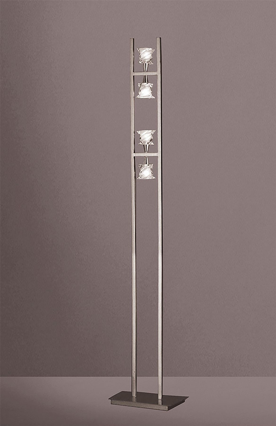 Mantra Salomon Floor Lamp 4 Light G9, Satin Nickel, NOT LED/CFL Compatible