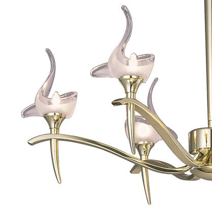 Mantra Viena 61cm Telescopic Pendant Round 6 Light G9, Polished Brass