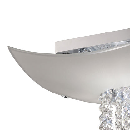 Diyas Nyla Square Flush  5 Light E14 Polished Chrome/Glass/Crystal Ceiling Light Fitting