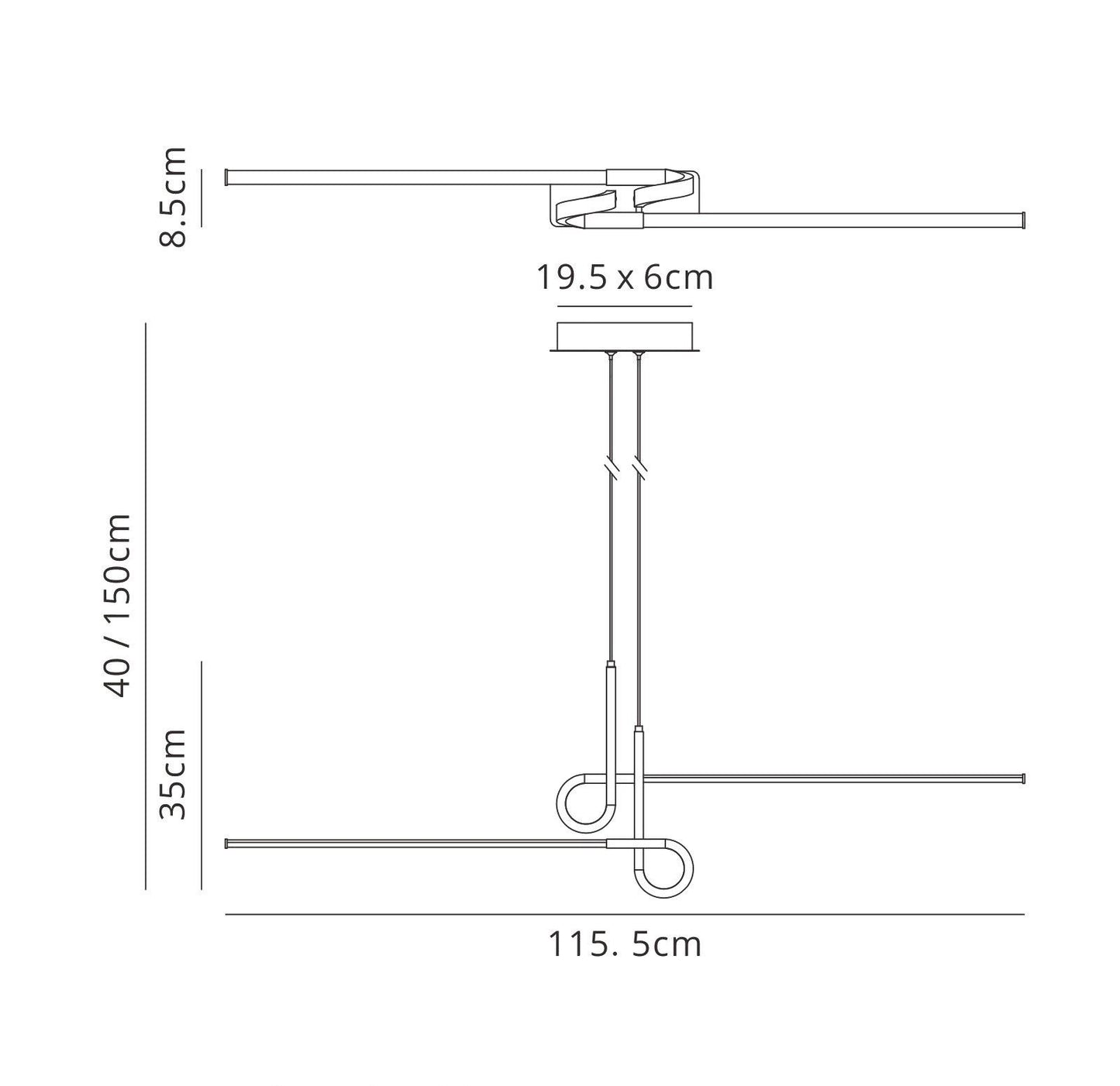 Mantra M6120 Cinto Pendant 24W LED, 3000K, 1950lm, Polished Chrome, 3yrs Warranty