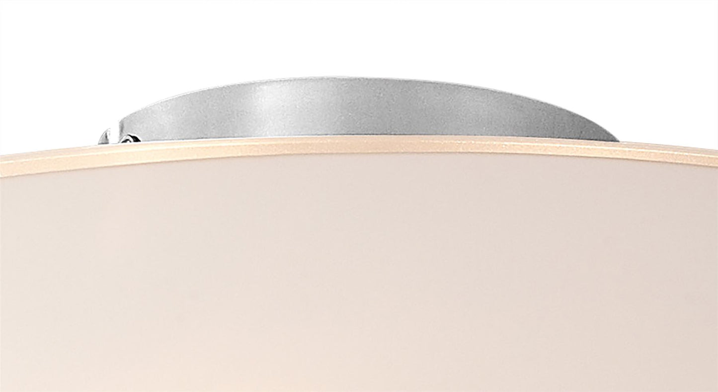 Diyas Amada 45cm Flush  6 Light G9, Polished Chrome/Opal White Glass Ceiling Light Fitting