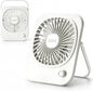 OOZZ Ultrathin Desktop Fan, Portable Slim Personal Fan with Adjustable stand, Stepless Speed Control Knob, USB-C Rechargeable Battery, Quiet Cooling for Office & Travel, OZ-4121 (White)