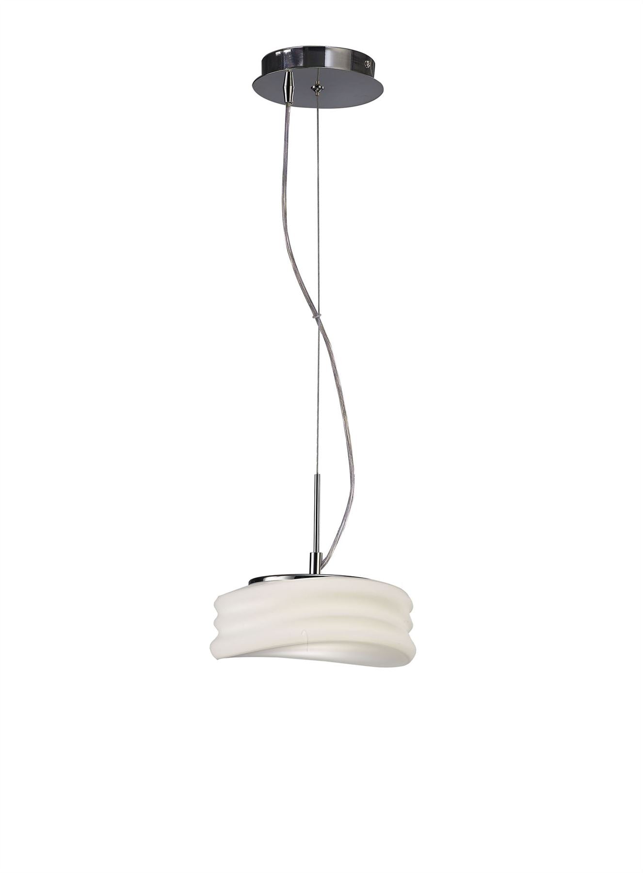Mantra M3622 Mediterraneo Pendant 2 Light GU10 Small, Polished Chrome/Frosted White Glass