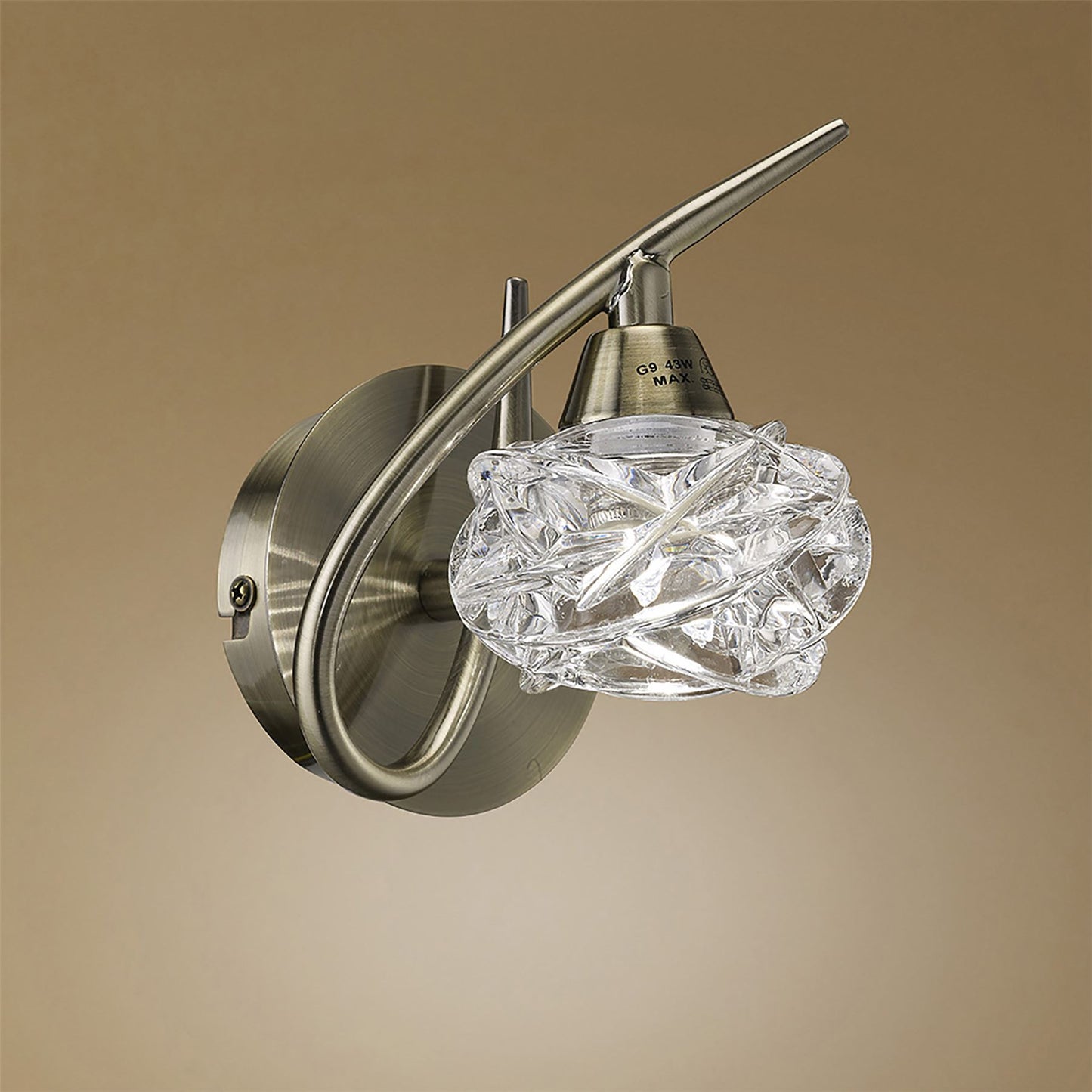 Mantra Maremagnum Wall Light Switched 1 Light G9, Antique Brass