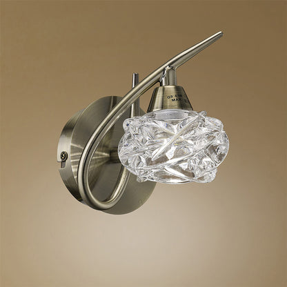 Mantra Maremagnum Wall Light Switched 1 Light G9, Antique Brass