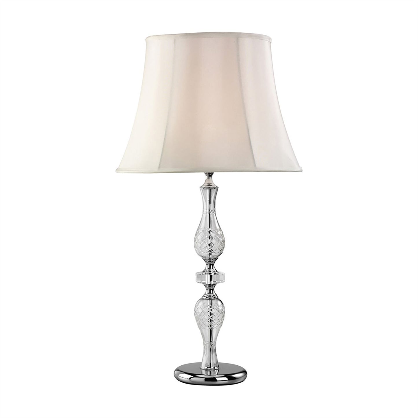 Diyas Albas Crystal Table Lamp WITHOUT SHADE 1 Light E27 Silver Finish