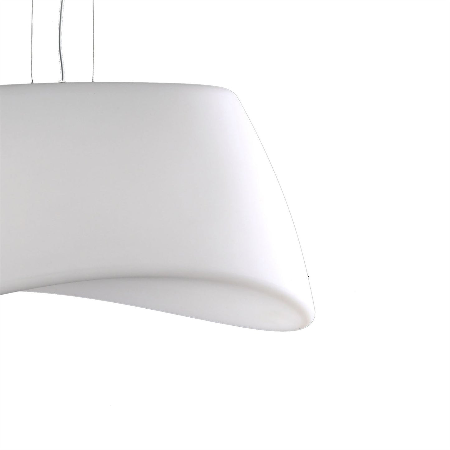 Mantra M1504 Cool Pendant 2 Light E27 Oval Outdoor IP44, Matt White/Opal White