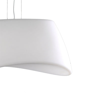 Mantra M1504 Cool Pendant 2 Light E27 Oval Outdoor IP44, Matt White/Opal White